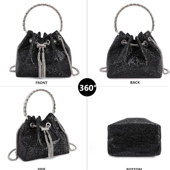 Bling Crystal Rhinestone Purse for Women Sparkly Clutch Handbag Crossbody Bag fo - Picture 2 of 7